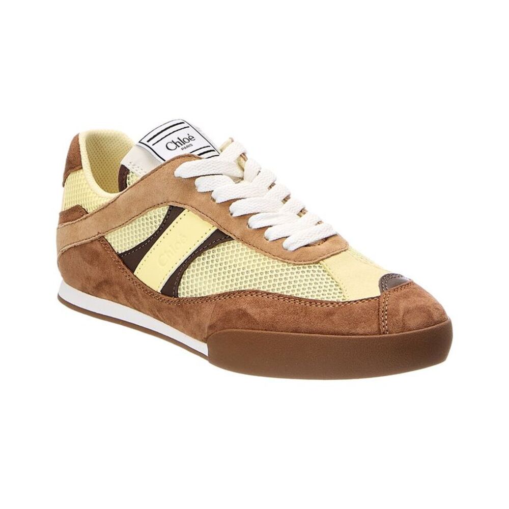 Chloé Kick Leather, Suede & Canvas Sneaker, Yellow